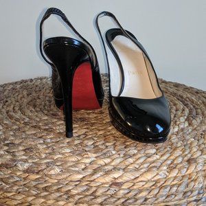 Christian Louboutin Black Slingback  Sz 38.5